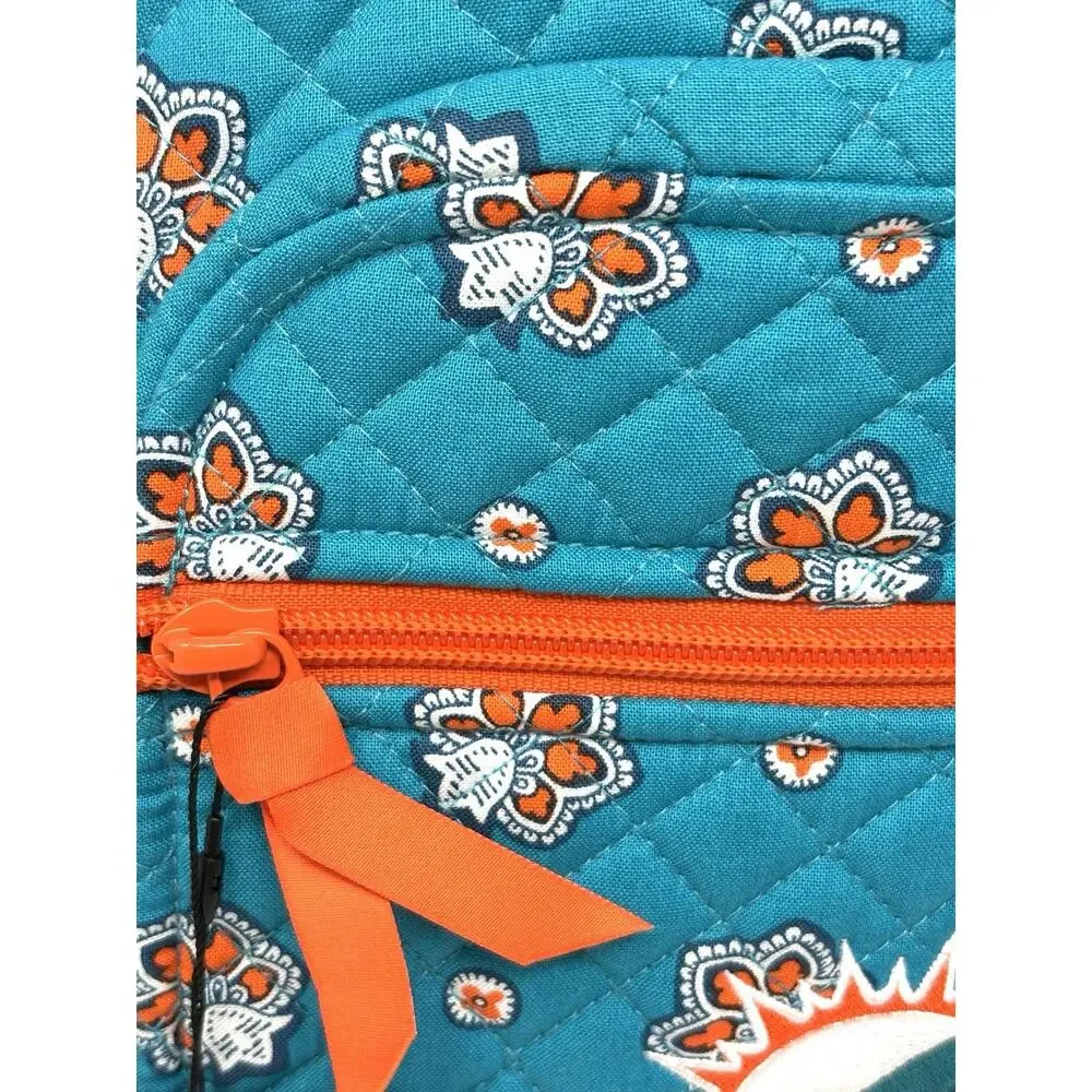 Vera Bradley NFL Miami Dolphins Small Backpack Quilted Cotton Bandana Print NWT